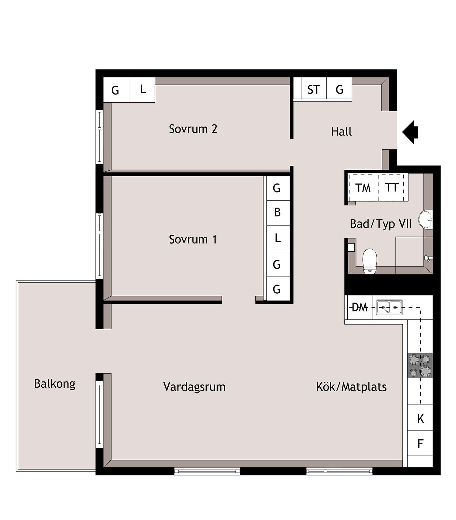 Heinövallen. Planlösning.